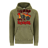 Vintage Olive i crushed 100 days of school monster truck Vintage Hoodie - MaliasSmallBusiness