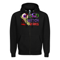 Black Bad witch vibes Zipper Hoodie - NancyCooperArtShop