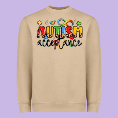 Autism Acceptance Heavyweight Sweatshirt Designed By Lillyallendesigns