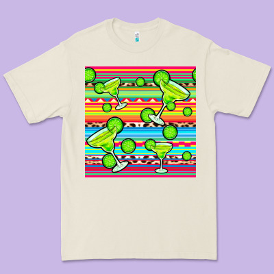 Margarita Serape Seamless Pattern Premium Tee Designed By Bundleandbundleshop