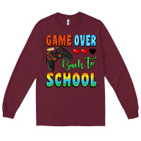 Burgundy game over back to school Long Sleeve Tee - BundleAndBundleShop
