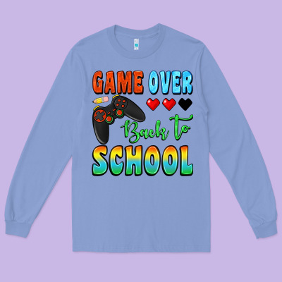 Game Over Back To School Long Sleeve Tee Designed By Bundleandbundleshop