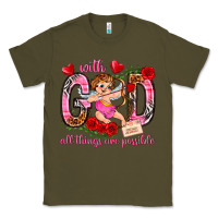 Army Green with god all things are possible Classic Tee - NancyCooperArtShop