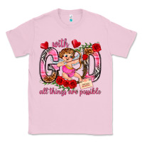 Bubblegum Pink with god all things are possible Classic Tee - NancyCooperArtShop