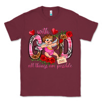 Burgundy with god all things are possible Classic Tee - NancyCooperArtShop