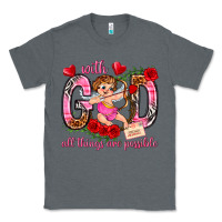 Charcoal Heather with god all things are possible Classic Tee - NancyCooperArtShop
