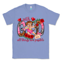 Colony Blue with god all things are possible Classic Tee - NancyCooperArtShop