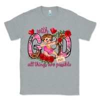 Heather Grey with god all things are possible Classic Tee - NancyCooperArtShop
