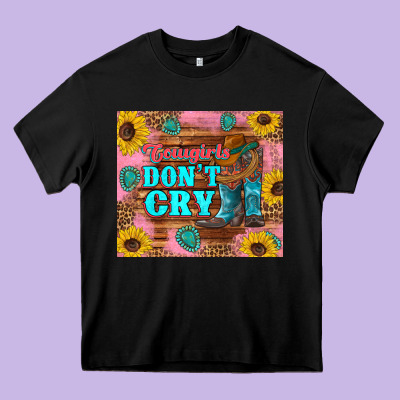Cowgirls Don't Crty Boots Hat Sunflowers Tumbler Heavy Core Tee Designed By Artiststas