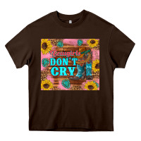 Chocolate Brown cowgirls don't crty boots hat sunflowers tumbler Heavy Core Tee - Artiststas