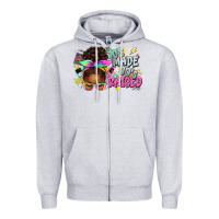 Heather Grey 70's made 80's raised afro messy bun Zipper Hoodie - texasbilliewilder