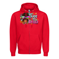 Red 70's made 80's raised afro messy bun Zipper Hoodie - texasbilliewilder
