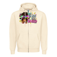 Sandshell 70's made 80's raised afro messy bun Zipper Hoodie - texasbilliewilder