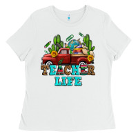 White teacher life western truck and books Ladies Tee - AdoDesignShop