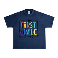 Navy 1st grade vibes Urban Heavy Tee - MaliasSmallBusiness
