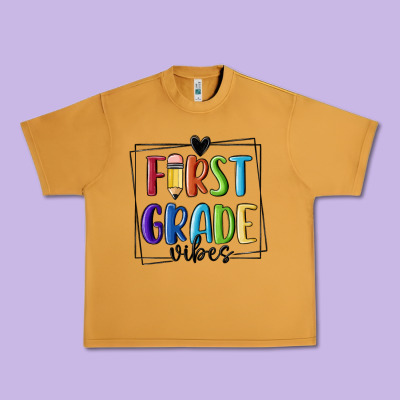 1st Grade Vibes Urban Heavy Tee Designed By Maliassmallbusiness