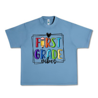 Pebble Blue 1st grade vibes Urban Heavy Tee - MaliasSmallBusiness
