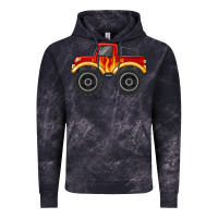 Cloud Black monster truck with flames Vintage Hoodie - MaliasSmallBusiness
