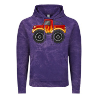 Cloud Purple monster truck with flames Vintage Hoodie - MaliasSmallBusiness