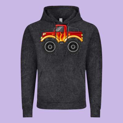 Monster Truck With Flames Vintage Hoodie Designed By Maliassmallbusiness