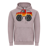 Vintage Zinc monster truck with flames Vintage Hoodie - MaliasSmallBusiness