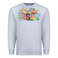Heather Grey Happy Easter Easter Day Premium Sweatshirt - CowGirlArtShop
