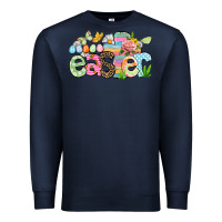 Navy Happy Easter Easter Day Premium Sweatshirt - CowGirlArtShop