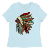 Baby Blue christmas indian headdress Ladies Tee - JahusDesignShop