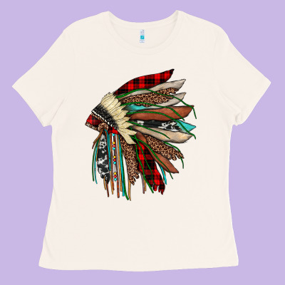 Christmas Indian Headdress Ladies Tee Designed By Jahusdesignshop