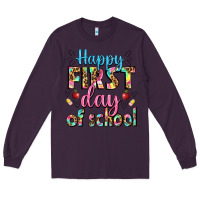 Plum happy first day of school Long Sleeve Tee - BundleAndBundleShop