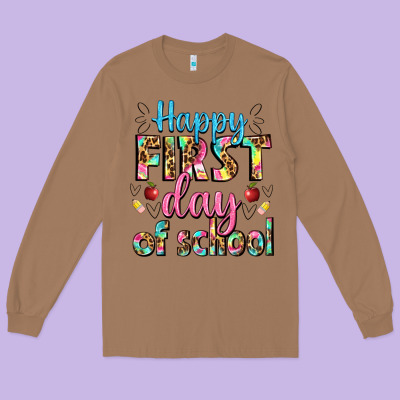 Happy First Day Of School Long Sleeve Tee Designed By Bundleandbundleshop