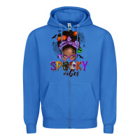True Royal Spooky vibes afro messy bun Zipper Hoodie - NancyCooperArtShop
