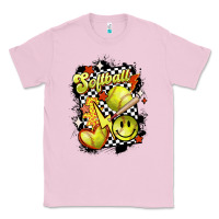 Bubblegum Pink vintage softball Classic Tee - MaliasSmallBusiness