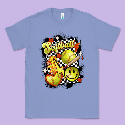 Vintage Softball Classic Tee Designed By Maliassmallbusiness