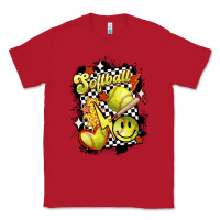 Red vintage softball Classic Tee - MaliasSmallBusiness