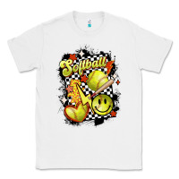 White vintage softball Classic Tee - MaliasSmallBusiness