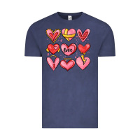 Vintage Denim sketch hearts Vintage Tee - MaliasSmallBusiness