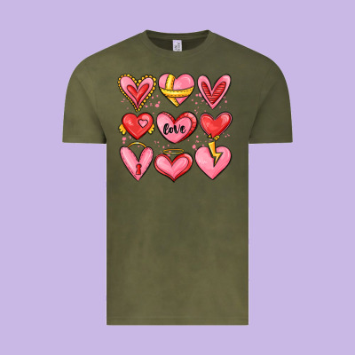 Sketch Hearts Vintage Tee Designed By Maliassmallbusiness