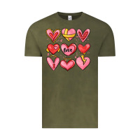 Vintage Olive sketch hearts Vintage Tee - MaliasSmallBusiness