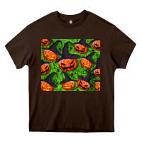 Chocolate Brown halloween pumpkin tumbler Heavy Core Tee - BundleAndBundleShop