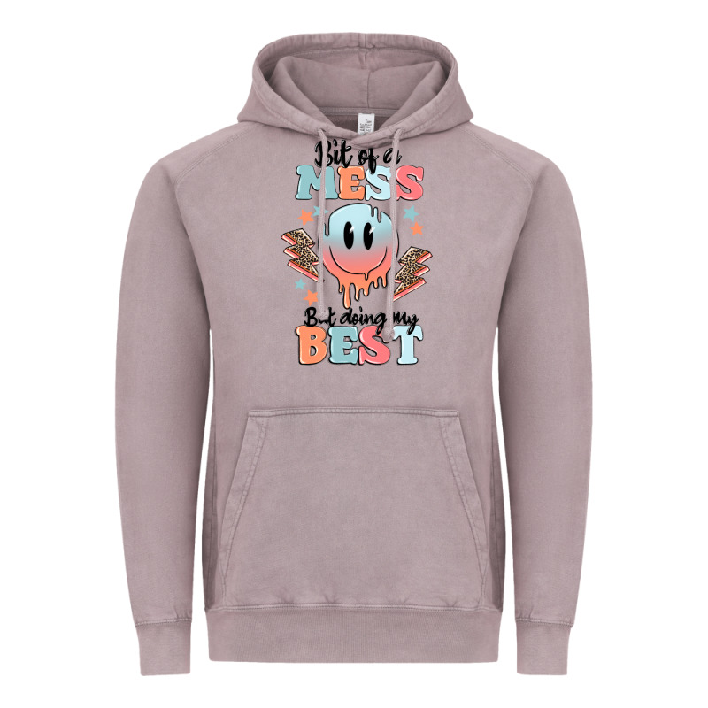 Bit Of A Mess But Doing My Best Vintage Hoodie by MaliasSmallBusiness | Teevron