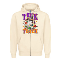 Sandshell Trick or teach Halloween Zipper Hoodie - NancyCooperArtShop