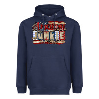 Navy American junkie 4th of july Heavyweight Hoodie - CowGirlArtShop