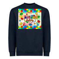 Navy autism mom Heavyweight Sweatshirt - LillyAllenDesigns