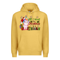 Antique Gold all i want for christmas is a unicorn Premium Hoodie - CowGirlArtShop