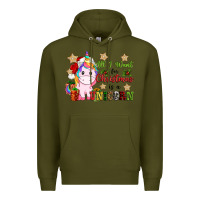 Army Green all i want for christmas is a unicorn Premium Hoodie - CowGirlArtShop
