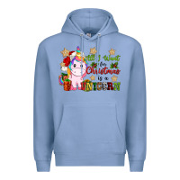 Colony Blue all i want for christmas is a unicorn Premium Hoodie - CowGirlArtShop