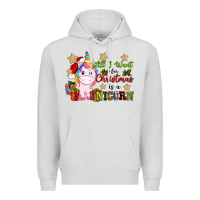 Dove Grey all i want for christmas is a unicorn Premium Hoodie - CowGirlArtShop