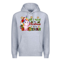 Heather Grey all i want for christmas is a unicorn Premium Hoodie - CowGirlArtShop