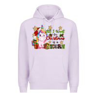 Lilac all i want for christmas is a unicorn Premium Hoodie - CowGirlArtShop